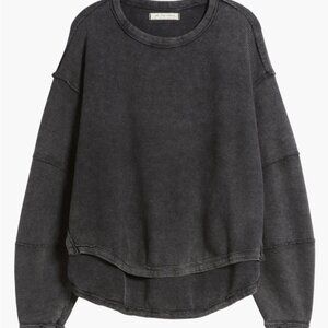 Free People Total Eclipse Oversized shirt long sleeve black medium